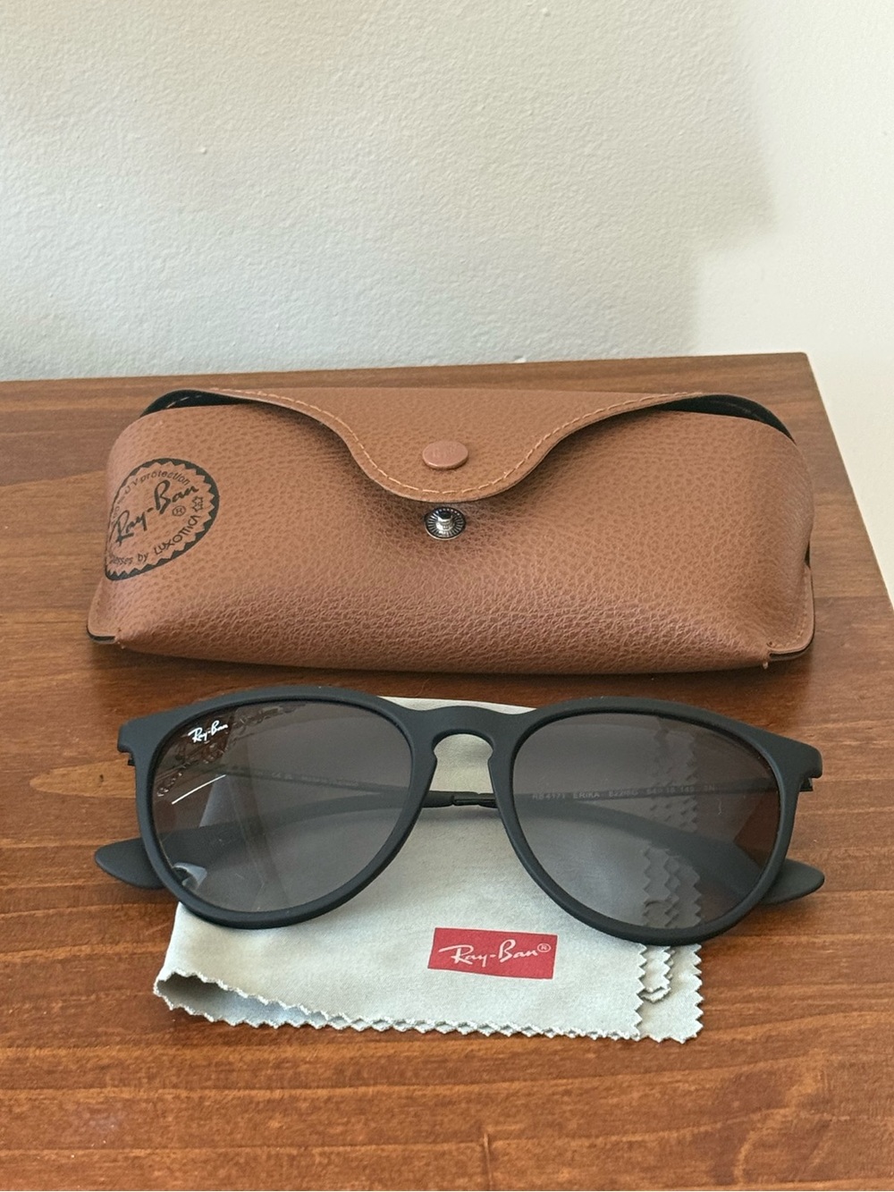 Ray-Ban Black Erika Sunglasses with Rayban Case and Cloth- Good condition